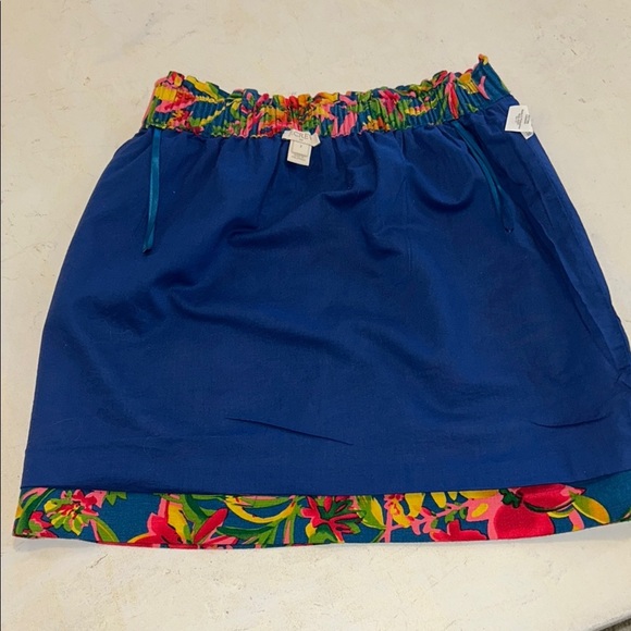 J.CREW Cotton/Linen Pink Blue Red Yellow & Green Floral Print Mini Skirt Sz 2💐🌺🌷 - Picture 7 of 16